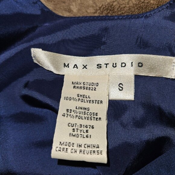 Max Studio Navy Lace Tiered Sheath Dress Small • Wedding Guest Coastalcore - Picture 8 of 8